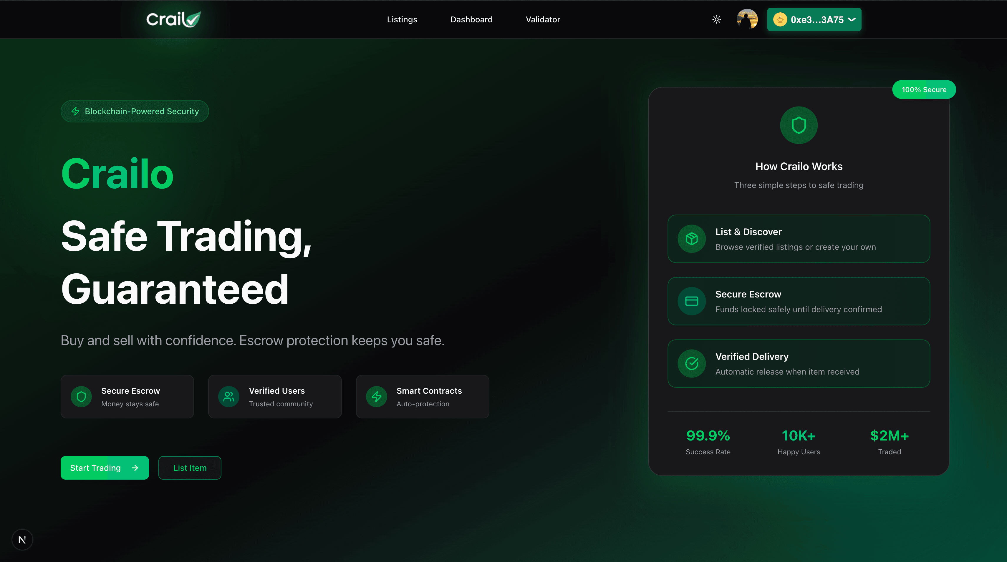 Crailo — Onchain Dispute-Resolved Marketplace preview